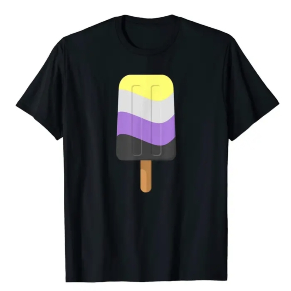 🌈 T-Shirt--"Non-Binary Pride" in Black, Men's size XL. ✴️LAST ONE✴️